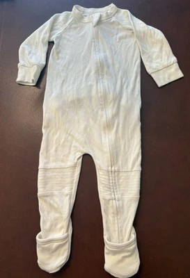 GOUMI Kids Footie 12-18 M Foldover Feet Organic Cotton Bamboo DropSeat Zipper - Image 1 of 4