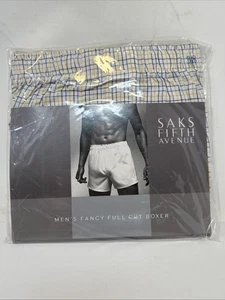 Saks Fifth Avenue Fancy Full Cut Boxers - Size 38 - 100% Pure Combed Cotton - Picture 1 of 2
