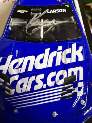 Autographed Kyle Larson 2024 #5 HMS 1/24 HendrickCars Kansas RWV Camaro - Image 1 of 4