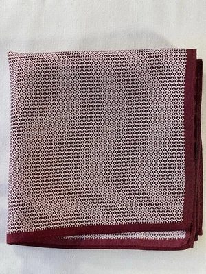 Burgundy/white geometric pocket square/handkerchief - F&F - Image 1 of 4