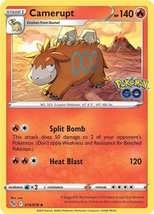 Pokemon Camerupt Pokemon GO 014/078 LP - Picture 1 of 1
