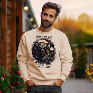 A jingle in the Night! Werewolf Horror Monster Xmas Sweatshirt Unisex DTG S-5XL - Picture 1 of 9