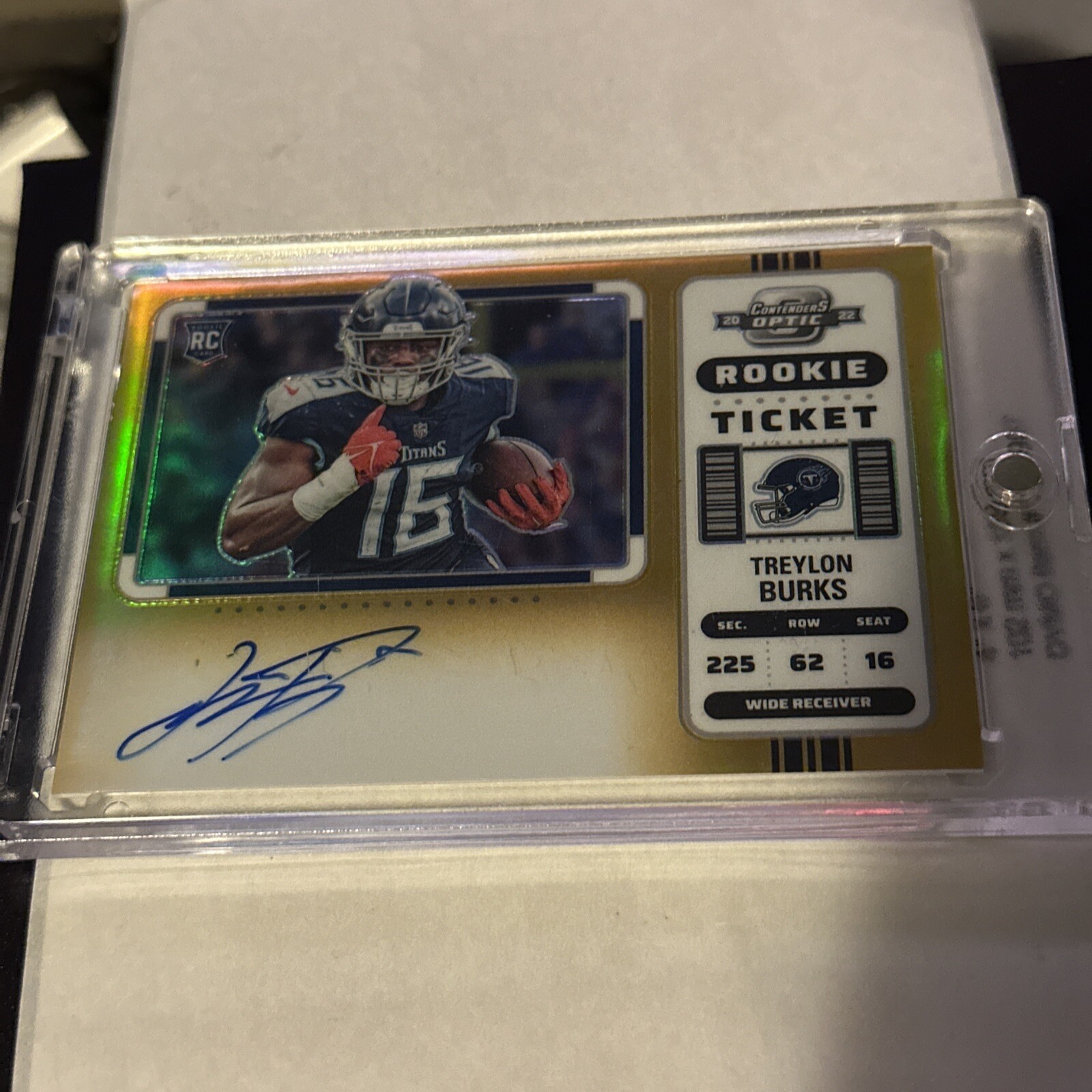 2022 Contenders Optic Treylon Burks Variation Gold Prizm Rookie Auto RC #04/10