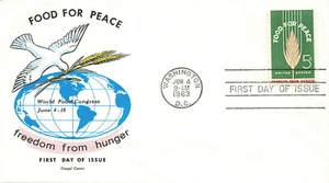 Fluegel US First Day of Issue Cover1963 "Food For Peace"  - Picture 1 of 2