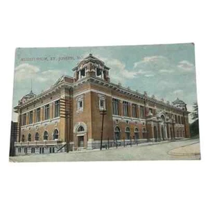 Tarjeta postal Auditorio St Joseph Missouri Tarjeta trasera dividida B838 - Imagen 1 de 2