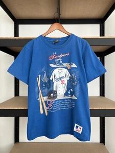 Vintage 90s Los Angeles Dodgers MLB Nutmeg Blue T-shirt Sz M - Picture 1 of 16