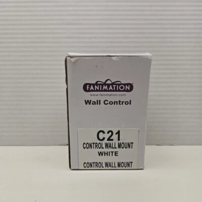 Fanimation C21 White 3 Speed Reversible Fan & Light Wall Control - Image 1 of 4