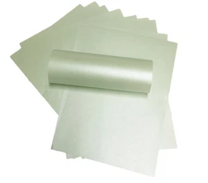 20 X FRESH MINT GREEN PEARLESCENT SHIMMER DOUBLE SIDED PAPER 120GSM - Picture 1 of 2