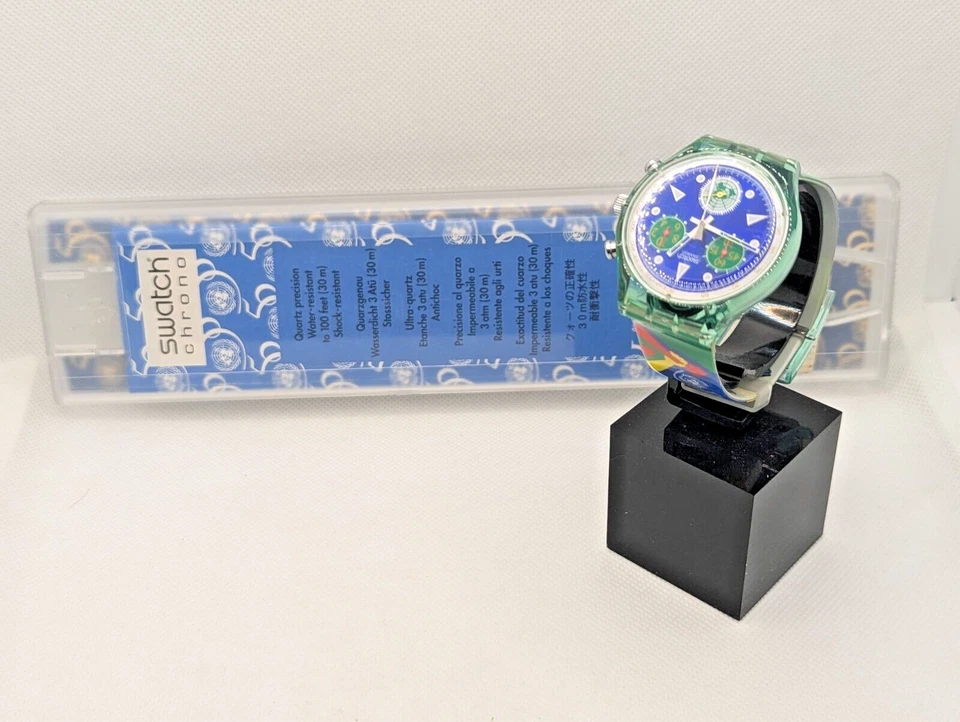 Rare Swatch Chrono 781 United Nations 50th Anniversary Watch Limited Edition  - Image 1 of 4