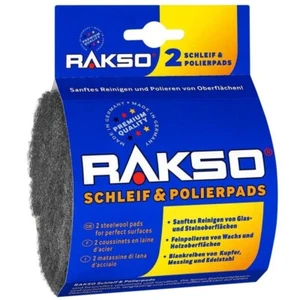 Rakso Stahlwolle-Schleifkissen Fein 2er-Pack – Polierpads für Holz, Glas & Metal - Bild 1 von 6