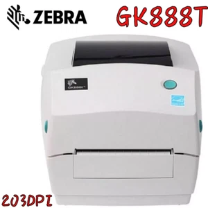 Impresora de código de barras de etiquetas de transferencia térmica directa USB de escritorio Zebra GK888T 203DPI USB - Imagen 1 de 10
