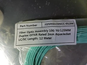 Lot 2 12m LC-SC Duplex OM3 Fiber Optic Patch Cord Riser 10G/10GE/10GigE Tested - Picture 1 of 4