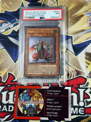 Yugioh PSA 9 Harpie's Pet Baby Dragon EOJ-EN013 1st Edition Ultimate Rare - Image 1 of 4