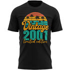 Vintage 2001 T Shirt Slogan Birthday Limited Edition Him 21st Mens