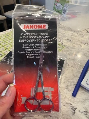 Janome 4" Angled Straight in the hoop machine embroidery scissors - Image 1 of 2
