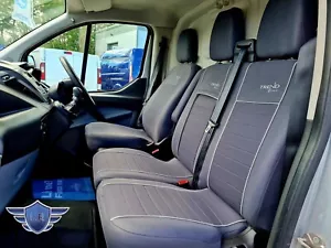 FORD TRANSIT MK8 2015 - 2024 FABRIC TAILORED FRONT SEAT COVERS - Picture 1 of 7