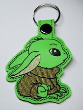 Baby Child Alien Handmade Key Fob Keychain Embroidered on Vinyl New