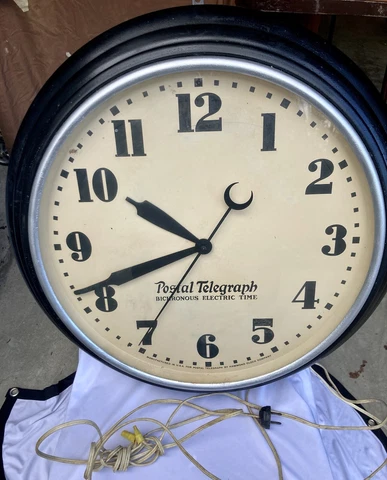 Postal Telegraph Clock Hammond Instrument Bichronous Time Not Running Art Deco Cover