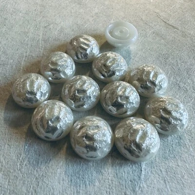 AM1249 Botones Plástico Vintage 15.3mm Redondo Blanco Perla Textura Agujero en la Parte Trasera (12) Foto 1 de 2