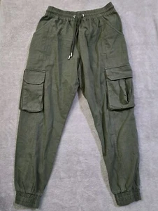 Young LA Joggers Mens Small Olive Green Twill Cargo Pants Utility Street - Picture 1 of 16