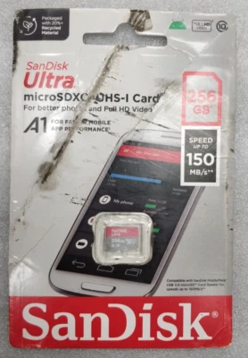 Genuine SanDisk Ultra MicroSDXC UHS-I Card 256GB 150 MB/s NEW & SEALED! - Image 1 of 4