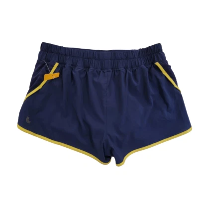 "Lole Corto Talla XS Azul Amarillo Contraste Trace Run Forrado Reflectante Logo 2"" NUEVO CON ETIQUETAS NUEVO Foto 1 de 4