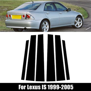 Window Pillar Posts Sticker Cover Door Glossy Black For Lexus IS 1999-2005 2004 - Picture 1 of 15
