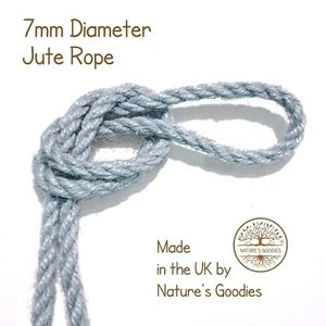 Stahlgrau Farbe 1m x 7mm dick farbig Juteseil für Basteln Seilarbeiten - Bild 1 von 7