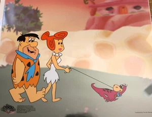 FLINTSTONES "Viva Rock Vegas" Serigraph Cel Fred Wilma Dino! - Picture 1 of 3