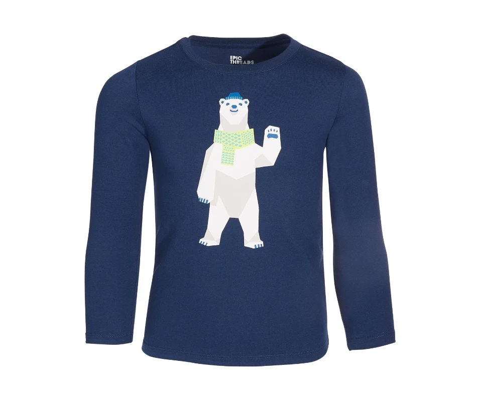 Epic Threads Niños Geo Oso Polar Gráfico Camiseta Azul Marino Talla 7 Foto 1 de 1
