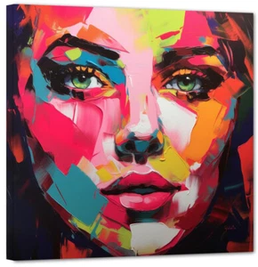 Immagine Pop Faces opera d'arte astratta 100x100 top attuale arte moderna FC12 - Foto 1 di 3