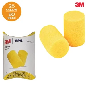 50 TAPPI PER ORECCHIE 3M ANTI RUMORE 25 COPPIE EAR CLASSIC LAVORO STUDIO 31 dB - Imagen 1 de 1