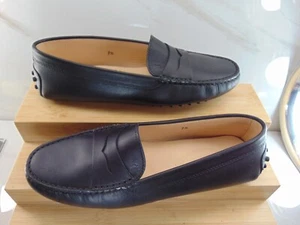 Tods (NEW) Black Leather DRIVER Loafers Made In Italy Size 7.5 M $695.00 MSRP - Afbeelding 1 van 8