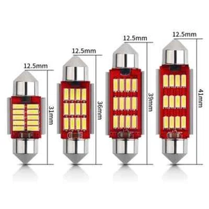 Car Festoon White LED COB SMD Light Bulbs Lamps Interior C5W Bulbs 12v 31mm-41mm - Picture 1 of 19