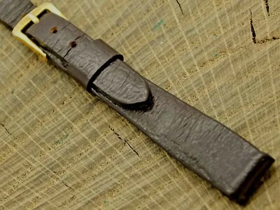 Bulova Accutron Vintage Pre-Owned Leather Watch Band w Gold Tone Buckle 11mm - Image 1 of 4