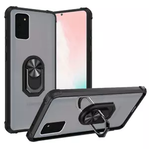 For Samsung Note 20 Transparent 360° Magnetic Ring Stand Hybrid Case CLEAR/BLACK - Picture 1 of 2