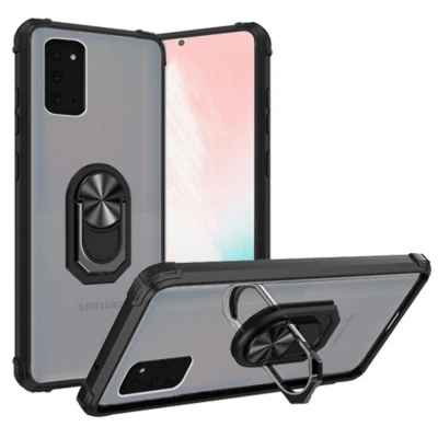 Для Samsung Note 20 прозрачный 360 ° магнитное кольцо стойка гибридный чехол прозрачный/черный - Изображение 1 из 2