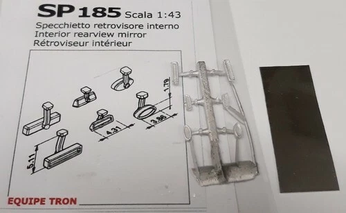 ACCESSORI 1/43 RETROVISORI INTERNI in METALLO BIANCO TRON SP185 - Immagine 1 di 1