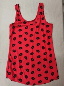 NO BOUNDARIES LARGE ROT MIT SCHWARZEN LIPPEN TANK TOP - Bild 1 von 9