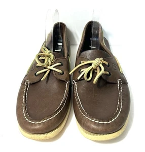 Sperry Top Sider Mocasín 12 Auténticos Originales Zapatos de Barco de 2 Ojos Cuero Marrón Oscuro - Imagen 1 de 11