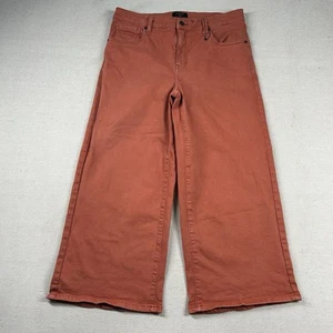 Banana Republic Jeans Womens 32/14 Wide Leg Crop Brick Auburn Orange Boho - Picture 1 of 10