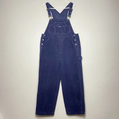 Vintage 90s SQZ Squeeze Jeans Corduroy Bib Overalls Women's Size L Navy Blue Y2K - Image 1 of 4