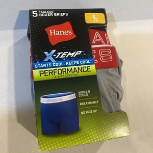 Hanes Boys' X-Temp Stretch Boxer Brief Tagless Underwear, 5-Pack, Size L (12-14) - Picture 1 of 6