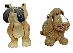 2 Artesania Rinconda Boxer & Basset Hound Perro Cachorro Estatuilla Uruguay Cerámica - Imagen 1 de 11