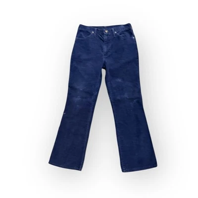 Vintage 70s 80s Wrangler Men’s Navy Corduroy Bootcut Pants Size 33S - Image 1 of 4