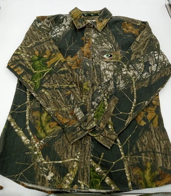 Mossy Oak Lady Explorer Camo Breakup Pattern Long Sleeve Button Up Shirt Large - Image 1 of 4