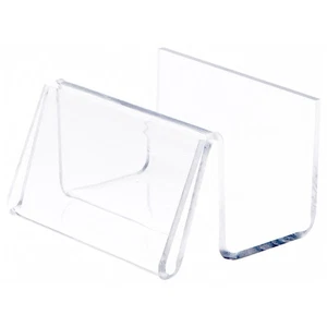 Plymor Clear Acrylic Deluxe Business Card Holder, 3.5" W x 3" D x 2" H - Picture 1 of 1