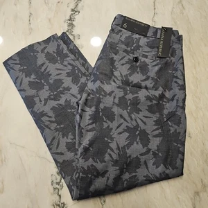 Pantaloni donna Banana Republic Avery grigio stampa foglia gamba dritta alla caviglia taglia 6 NUOVI - Foto 1 di 14
