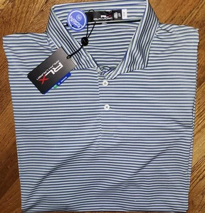 Mens New Polo Ralph Lauren RLX Striped Polo Shirt XXL/TTG - Picture 1 of 2