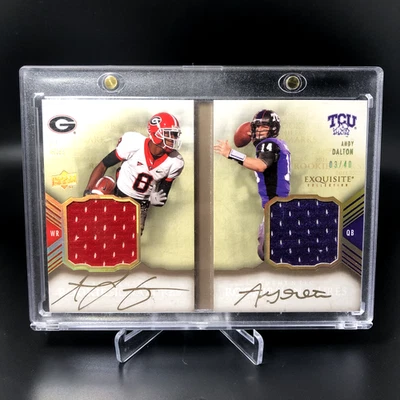 2011 Upper Deck Exquisite Rookie Bookmarks AJ GREEN ANDY DALTON /40 COLLEGE RPA - Image 1 of 4